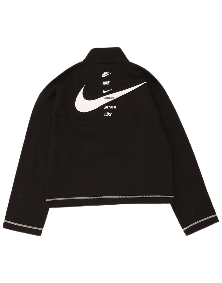 Nike Dame Swoosh Oversized Sweatshirt Jumper UK 6 XS Sort Polyester