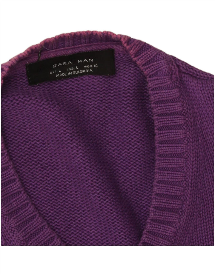 Zara Herre V-hals sweater Stor Lilla