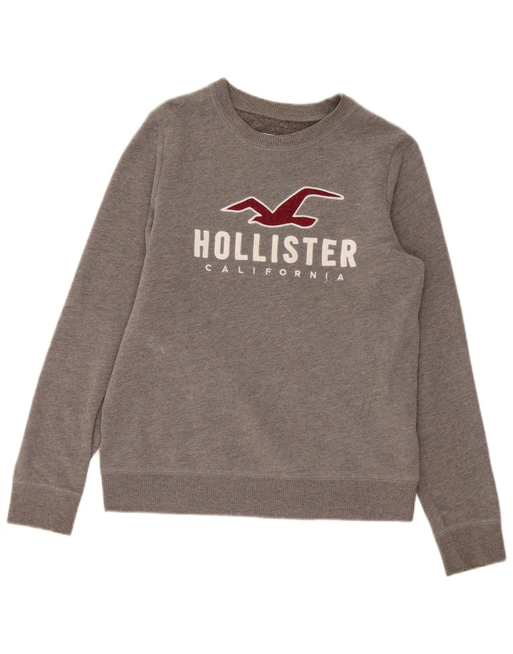 Hollister Herre grafisk sweatshirt jumper lille grå bomuld