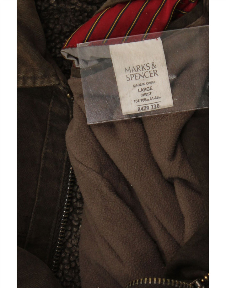 Marks & Spencer Bomberjakke til mænd UK 40 Stor brun bomuld