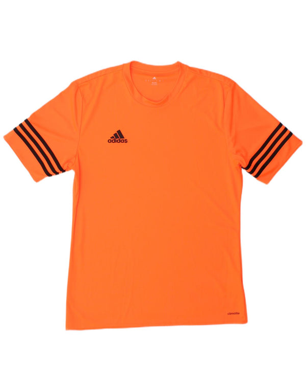 Adidas Herre Climalite T-Shirt Top Medium Orange Polyester