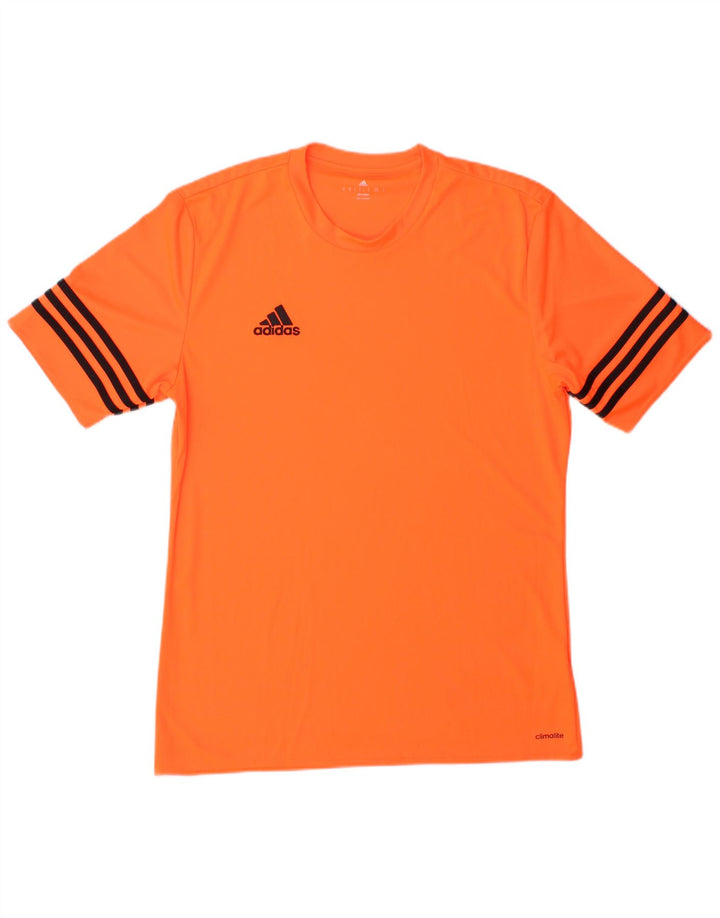 Adidas Herre Climalite T-Shirt Top Medium Orange Polyester