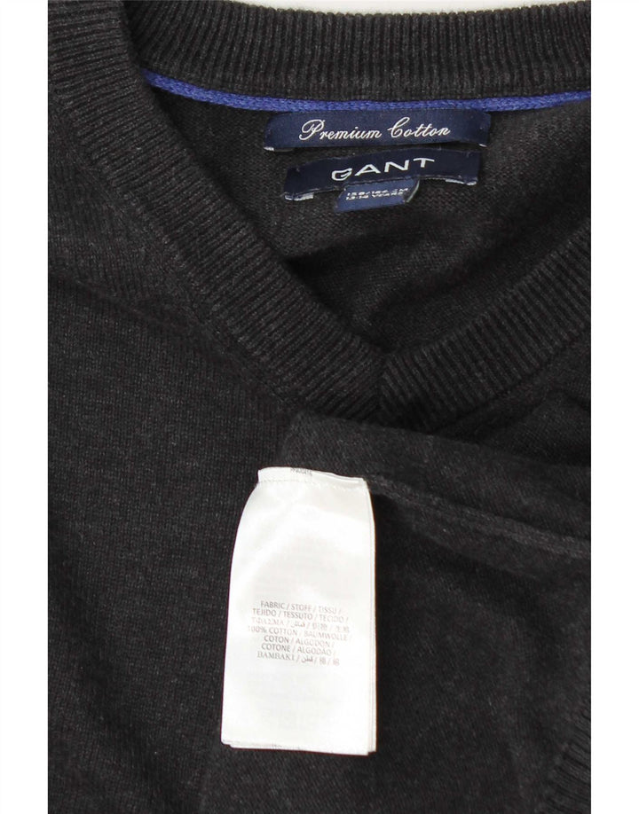 Gant Boys V-hals sweater 13-14 år Grå bomuld