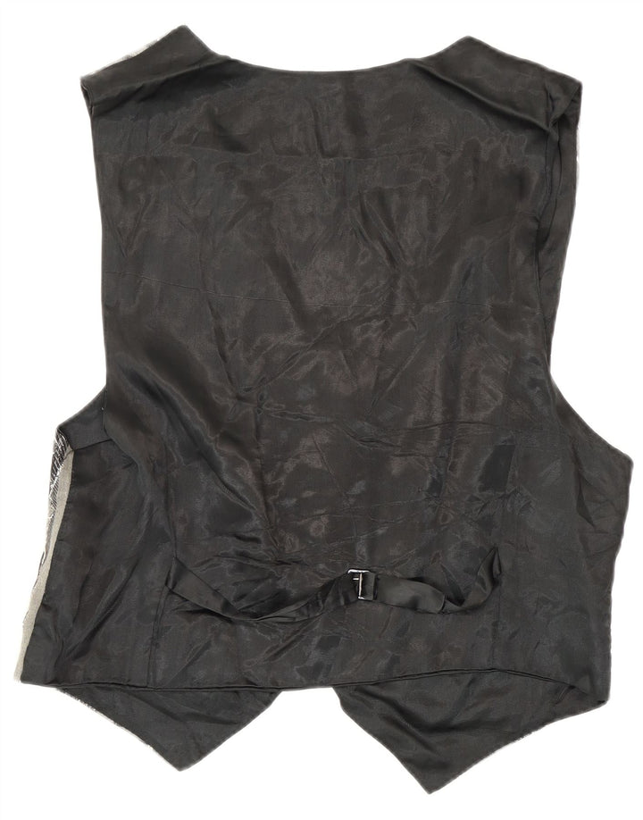 Vintage herre abstrakt mønster vest lille grå rayon