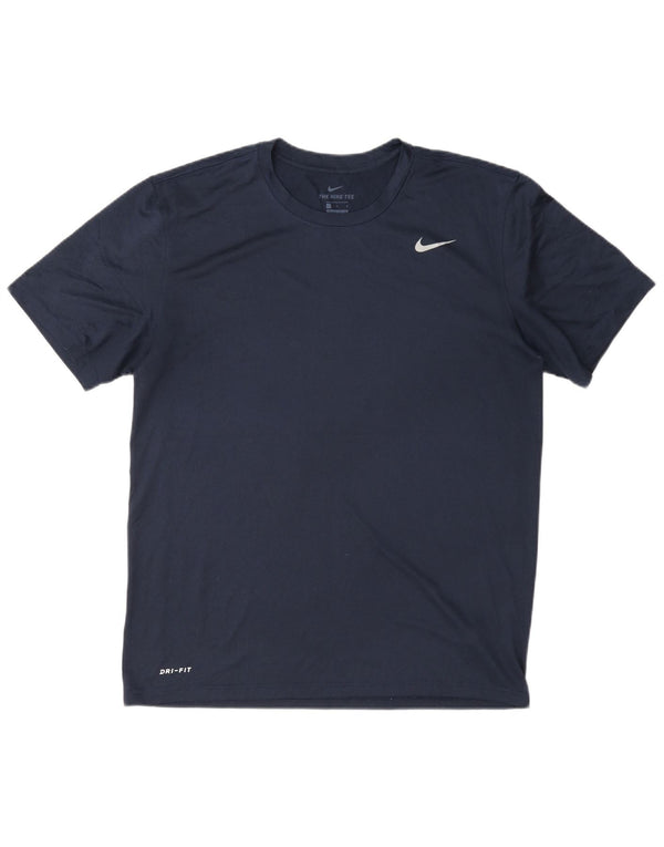 Nike Herre Dri Fit T-shirt Top Stor marineblå polyester