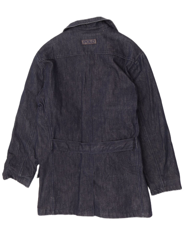Polo Ralph Lauren Herre Denim Double Breasted Coat UK 40 Large Navy Blue