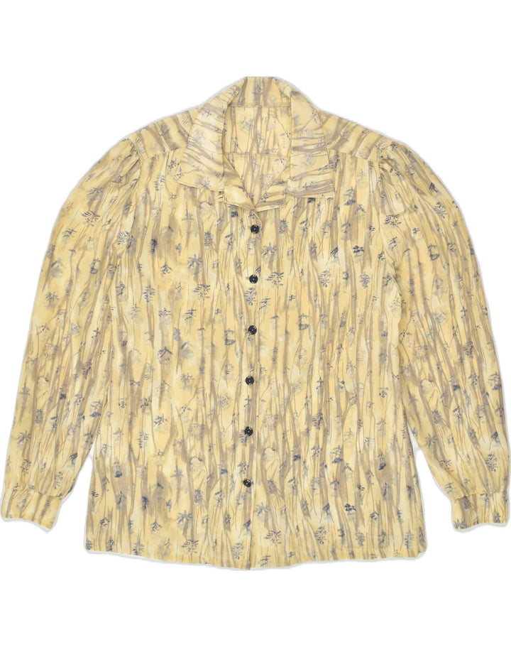 VINTAGE Womens Shirt UK 14 Large Beige Floral | Vintage Vintage | Thrift | Second-Hand Vintage | Used Clothing | Messina Hembry 