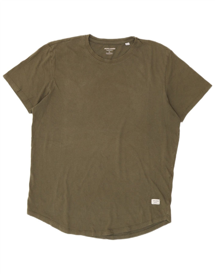 Jack & Jones Herre T-Shirt Top XL Khaki Bomuld