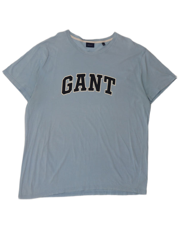 Gant Herre grafisk T-shirt Top 3XL Blå Bomuld