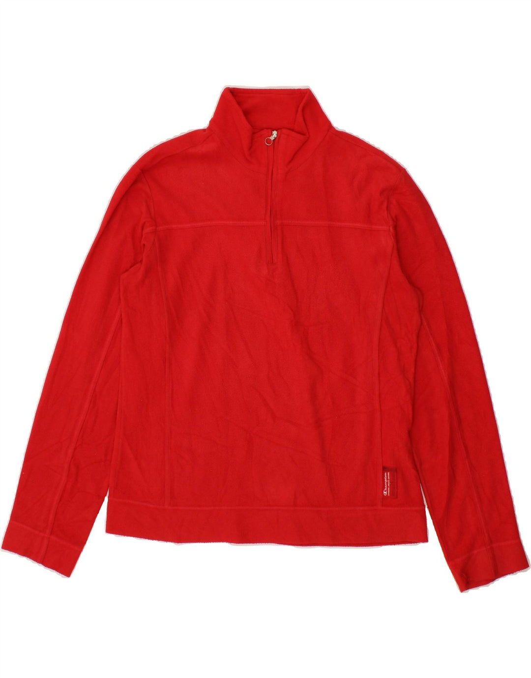 CHAMPION Womens Zip Neck Fleece Jumper UK 16 Large Red Polyester Vintage Champion and Second-Hand Champion from Messina Hembry 