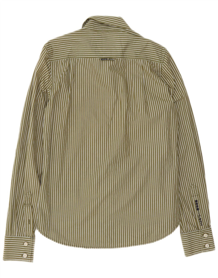 SUPERDRY Herreskjorte Medium Khaki stribet bomuld