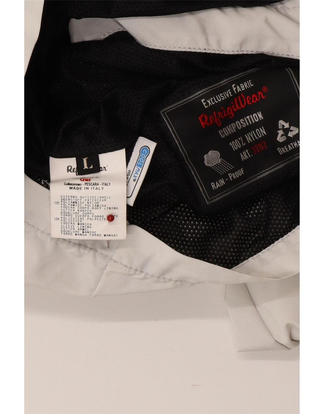 REFRIGIWEAR Womens Hooded Rain Jacket UK 14 Large White Polyamide