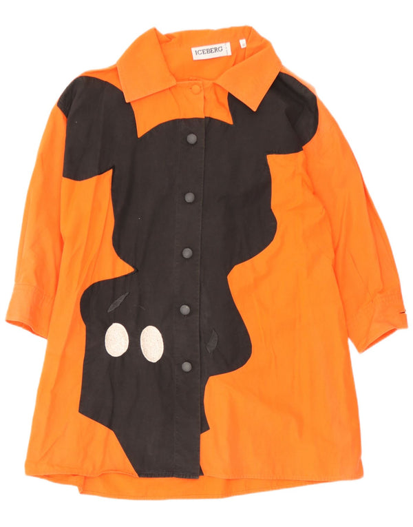 Iceberg Dame Oversized grafisk skjorte bluse IT 40 Small Orange