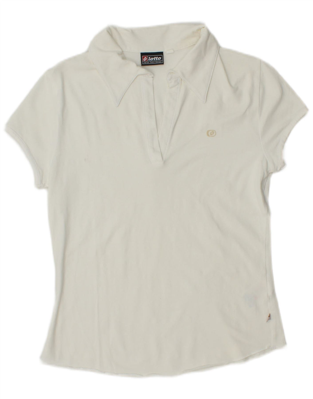 Lotto Dame Polo Shirt UK 16 Stor Hvid Bomuld