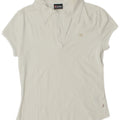 Lotto Dame Polo Shirt UK 16 Stor Hvid Bomuld