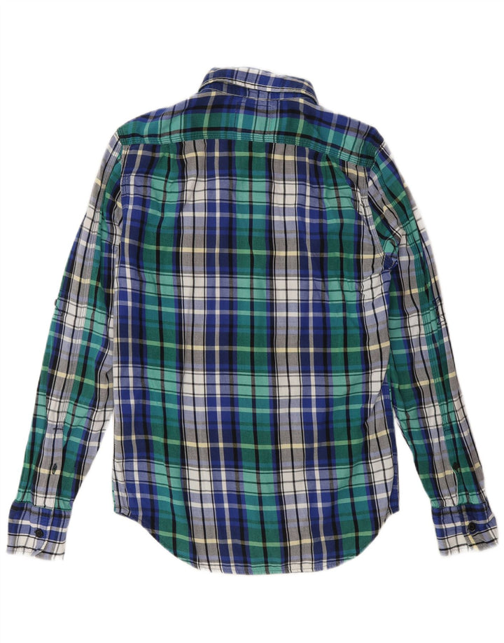 SUPERDRY Flanelskjorte til mænd, lille blå ternet bomuld