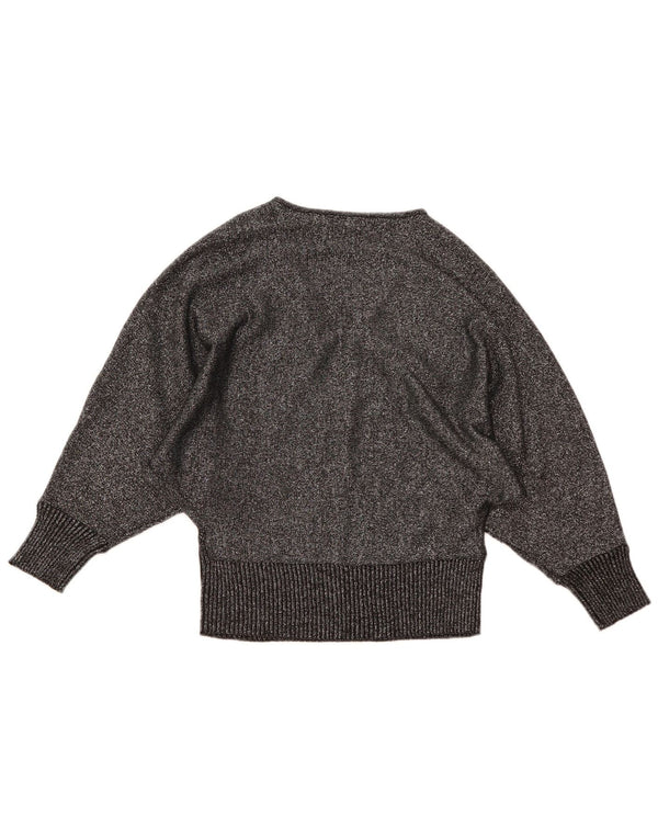 Body Flirt Womens Oversized V-Neck Jumper Sweater UK 10 Small Black