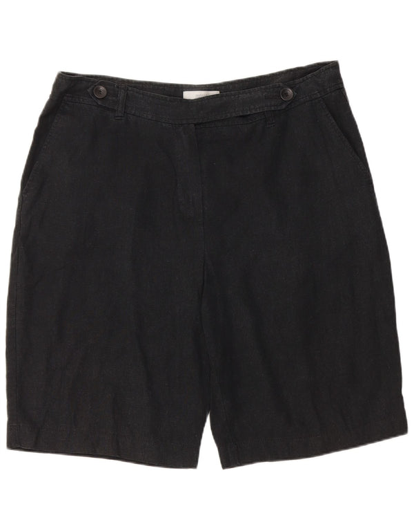 Marks & Spencer Kvinder Casual Shorts UK 16 Large W34 Black Linen