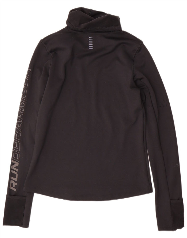 Under Armour Womens Cold Gear Grafisk Top Langærmet UK 10 Small Black