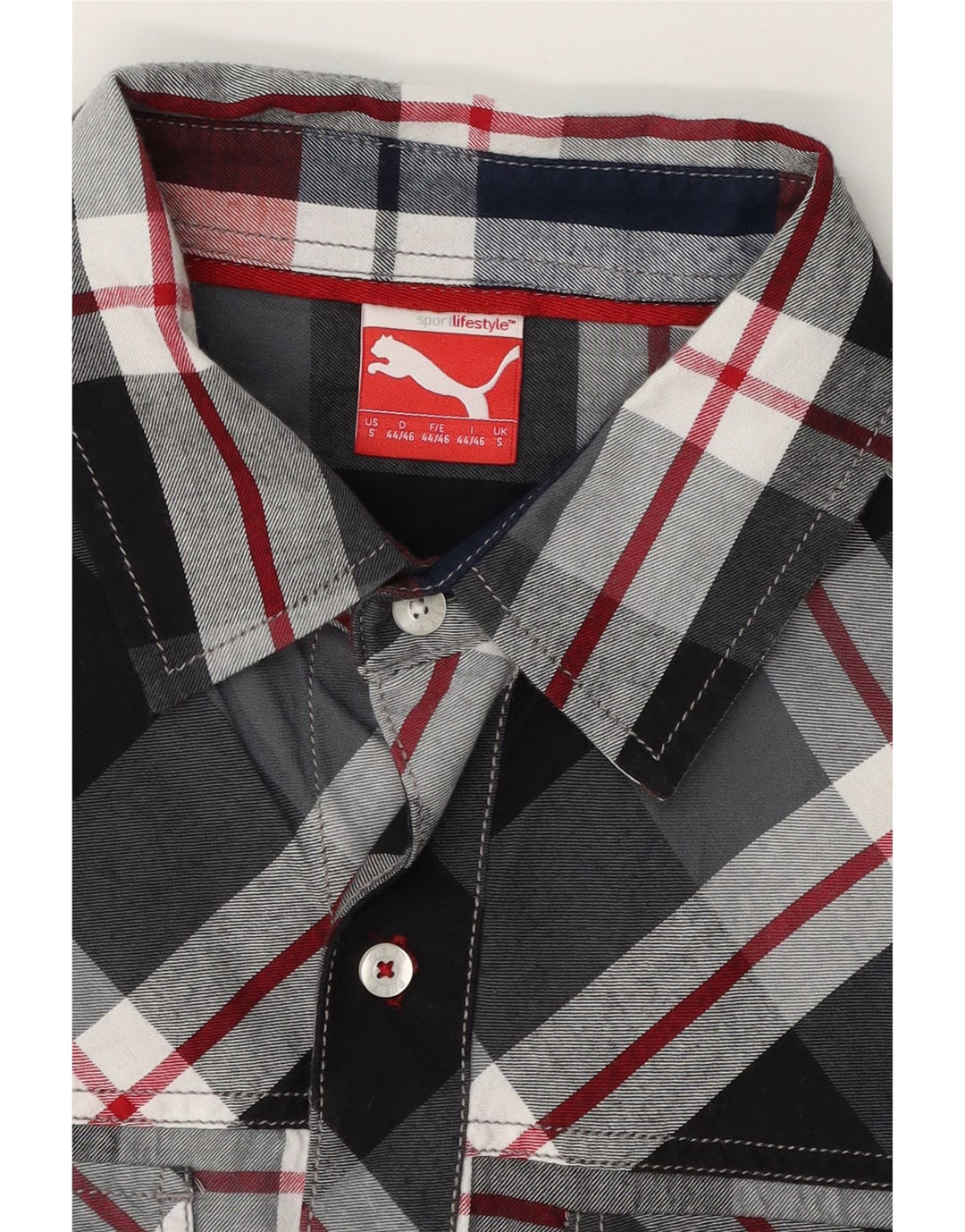 PUMA Mens Flannel Shirt Small Black Check Vintage Puma and Second-Hand Puma from Messina Hembry 