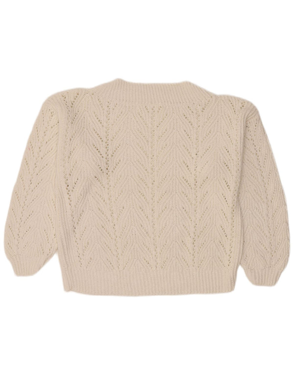 Vintage Dame Turtle Neck Jumper Sweater UK 14 Large White