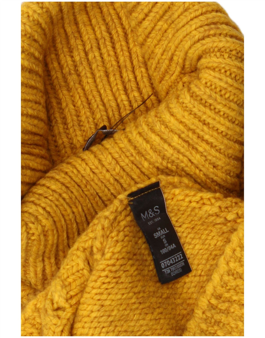 MARKS & SPENCER Dame Crop Roll Neck sweater UK 10 Small Yellow