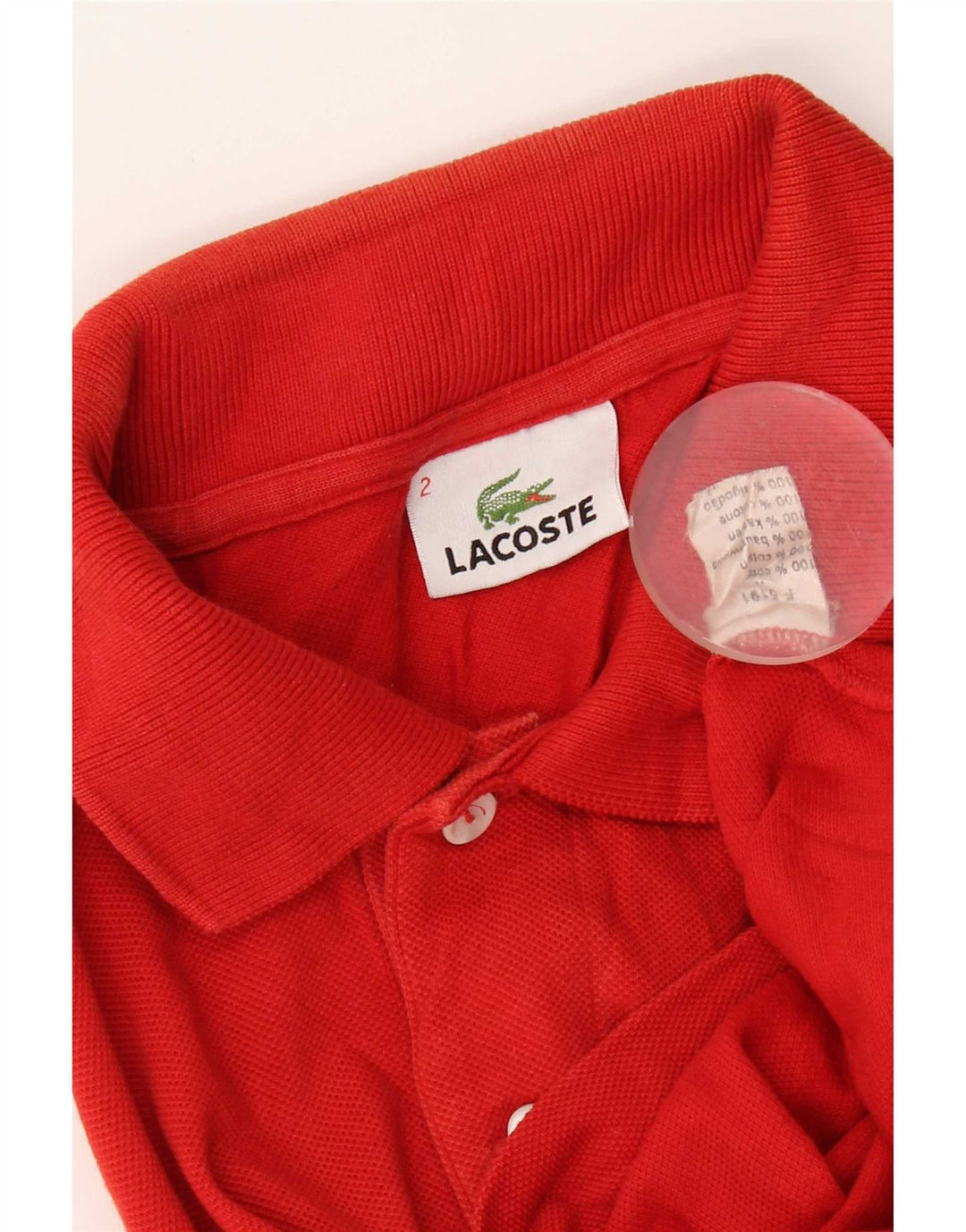 Lacoste Polo skjorte til mænd Størrelse 2 XS Rød Bomuld