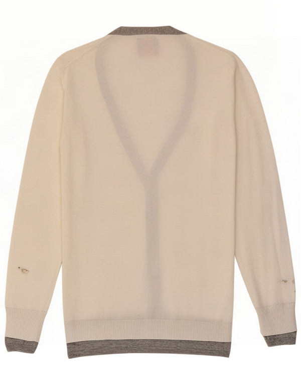 Sun68 Dame cardigan sweater UK 14 Large White Cotton