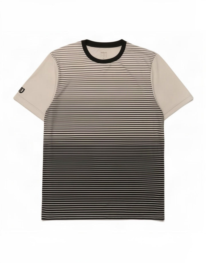 Wilson Herre T-shirt Top Stor hvid stribet polyester