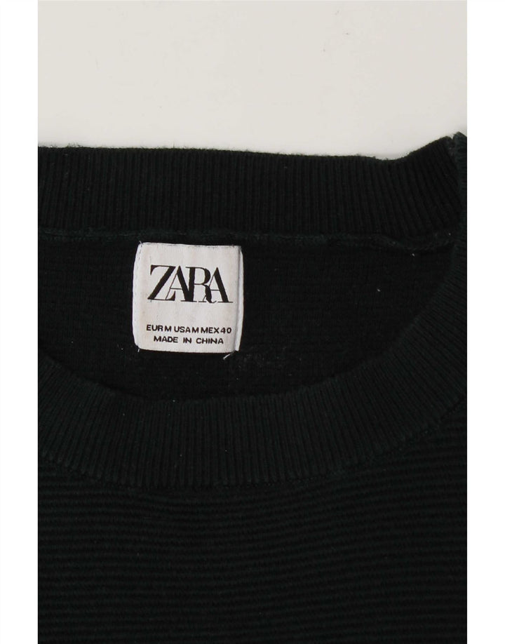 Zara Herre sweater med rund hals, mellemgrøn