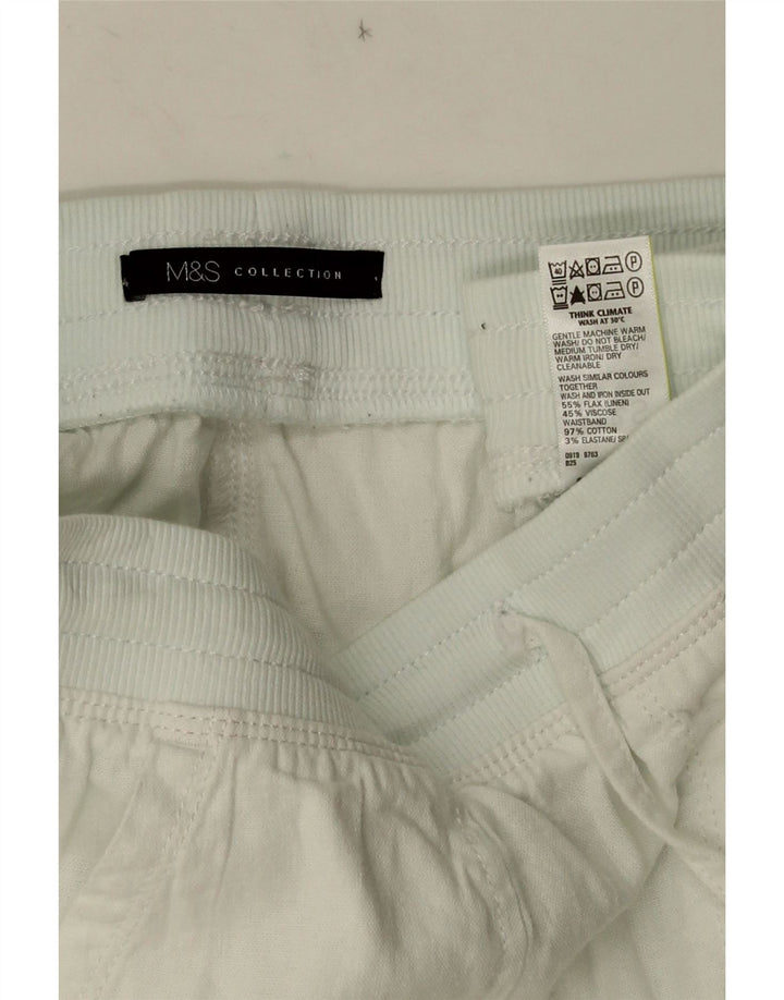 MARKS & SPENCER Chino-shorts til kvinder UK 10 Small W28 White Colourblock