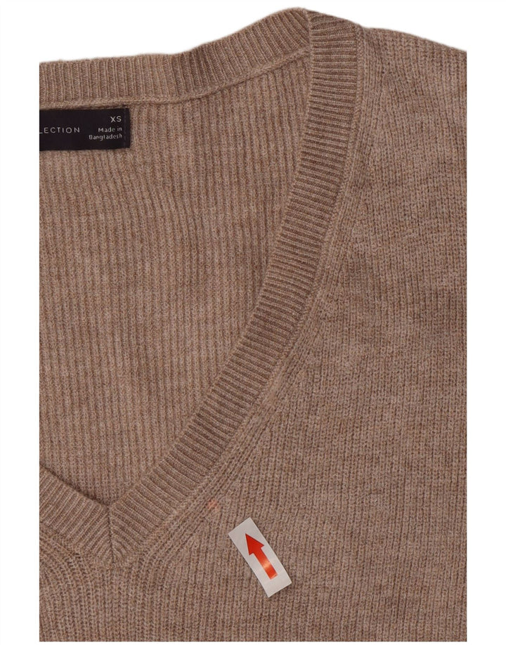 Marks & Spencer Dame Oversized V-hals sweater UK 6 XS Beige