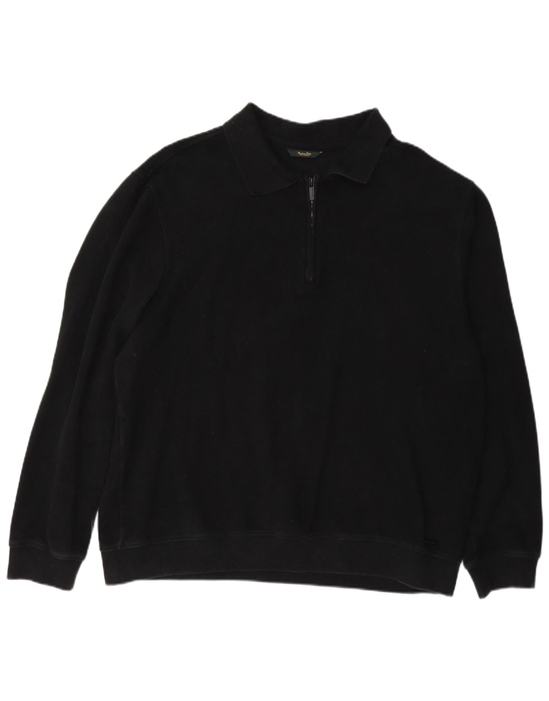 Massimo Dutti Herre Polo Neck Jumper Sweater 2XL Sort Bomuld