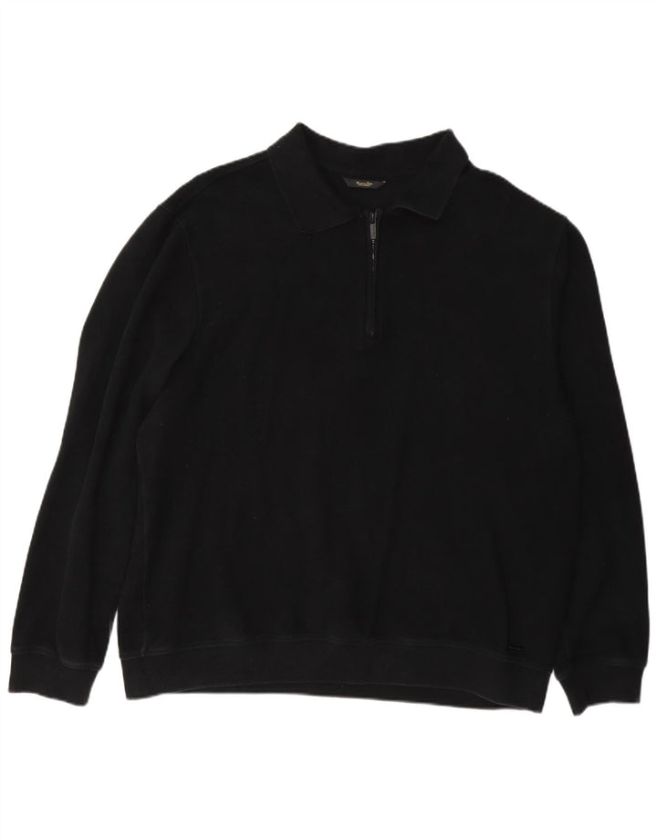 Massimo Dutti Herre Polo Neck Jumper Sweater 2XL Sort Bomuld