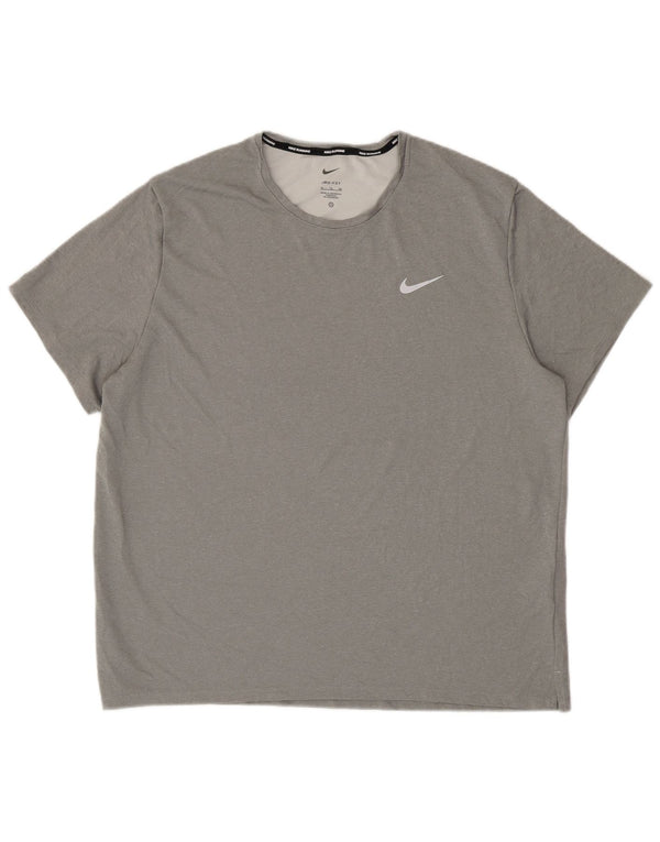 NIKE Herre Dri Fit T-Shirt Top XL Grå Polyester