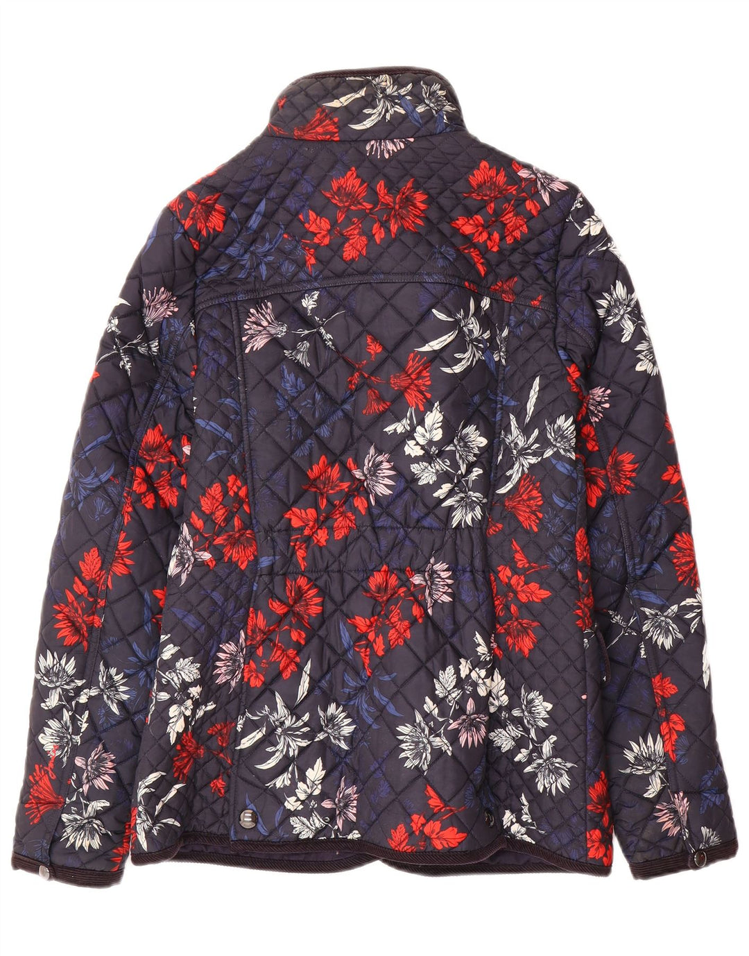 Joules Quiltet jakke til kvinder UK 8 Small Navy Blue Floral Polyamid