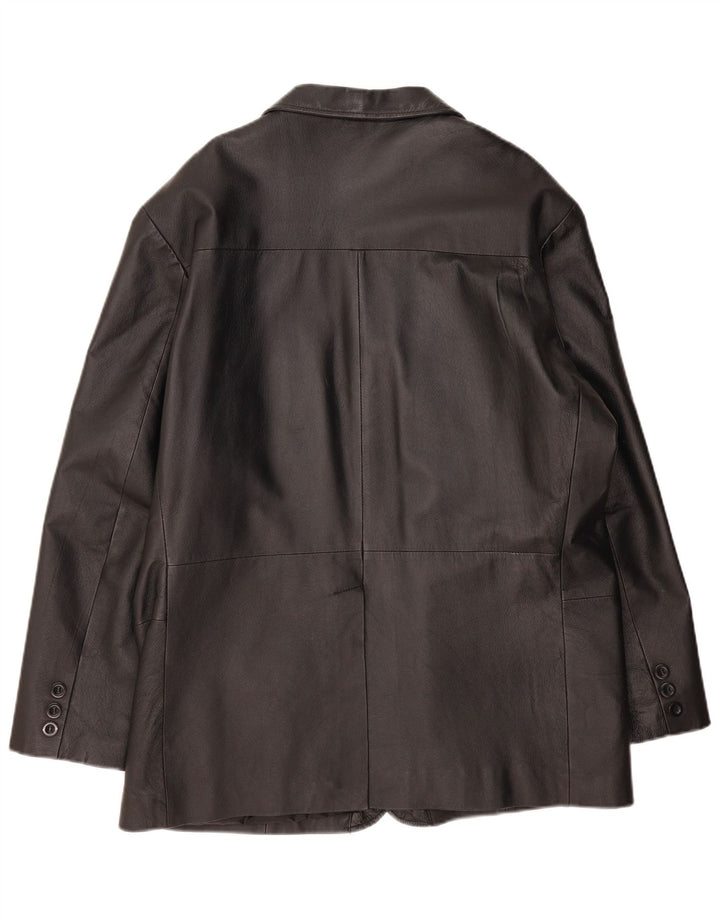 Vintage herre 3-knaps læder blazerjakke UK 42 XL sort læder