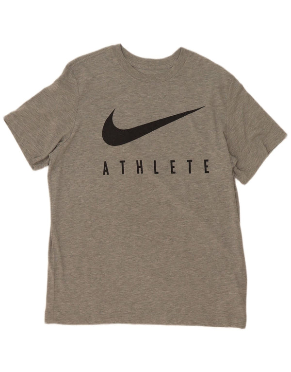 Nike Herre Dri Fit Grafisk T-Shirt Top Stor Grå Polyester