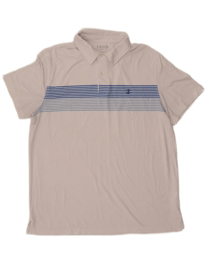 IZOD Poloshirt til mænd Stor hvid stribet polyester