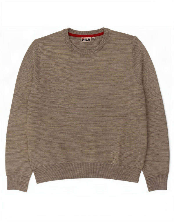 Fila Herre Crew Neck Jumper Sweater Medium Grey Flecked