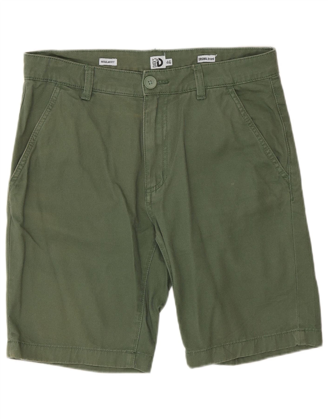Dacks herre Regular Fit Chino Shorts IT 46 Small W30 Green Cotton