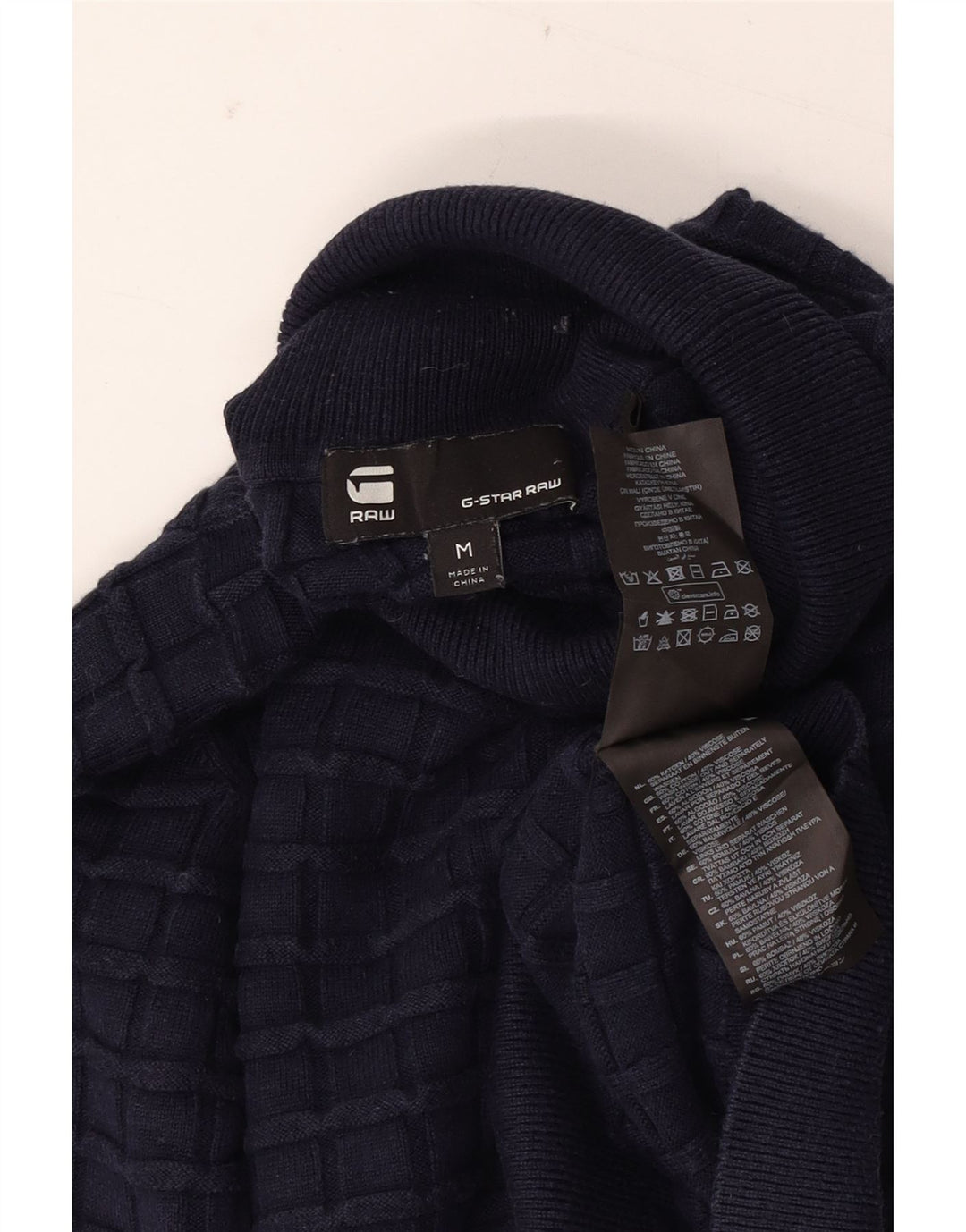 G-STAR Herre rullehals sweater Medium marineblå bomuld