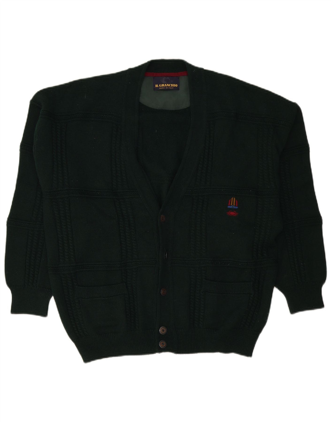 Il Granchio Herre Cardigan Sweater XL Grøn Uld