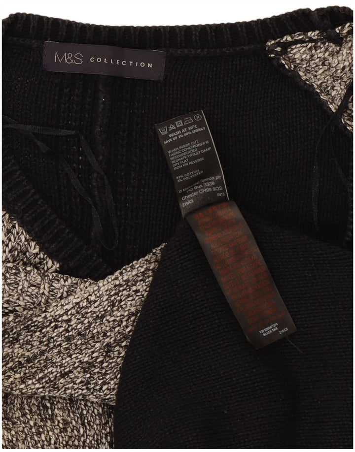 Marks & Spencer Dame Boat Neck Jumper Sweater UK 12 Medium Black