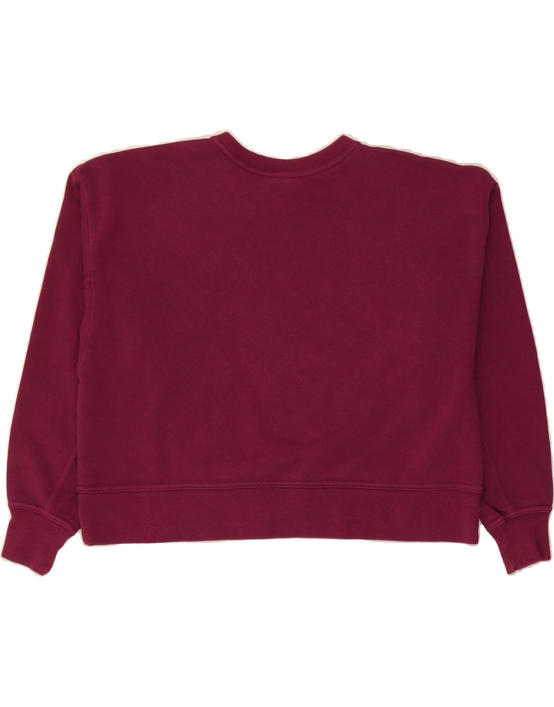 NIKE Womens Crop Oversized Graphic Sweatshirt Jumper UK 10 Small Burgundy Vintage Nike and Second-Hand Nike from Messina Hembry 