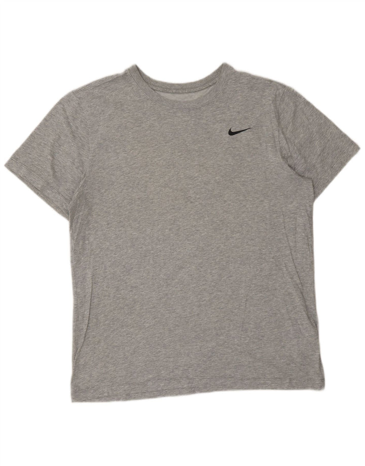 NIKE Herre Dri Fit T-Shirt Top Stor Grå Bomuld