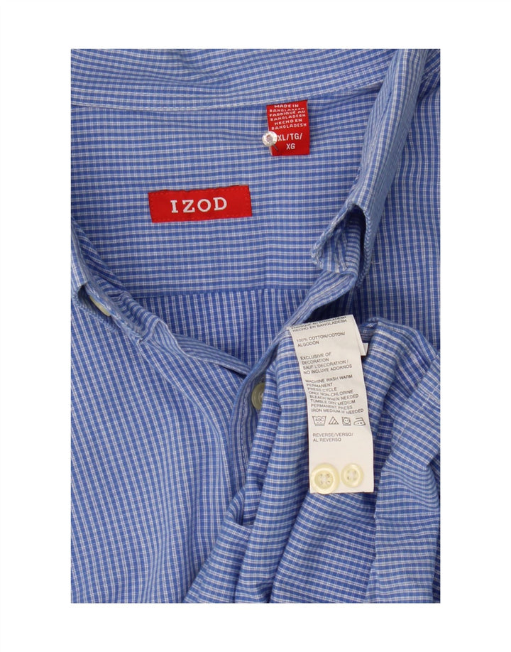 IZOD Mens Shirt XL Blue Check Cotton Vintage Izod and Second-Hand Izod from Messina Hembry 