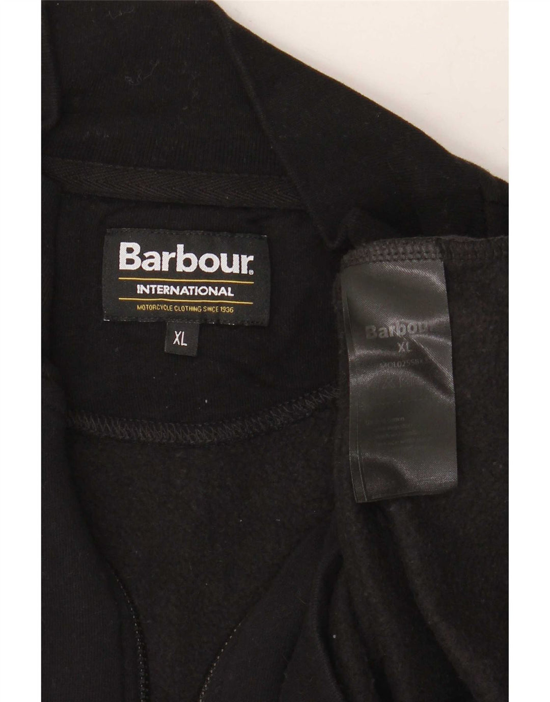 Barbour Sweatshirt med lynlås til mænd XL sort bomuld