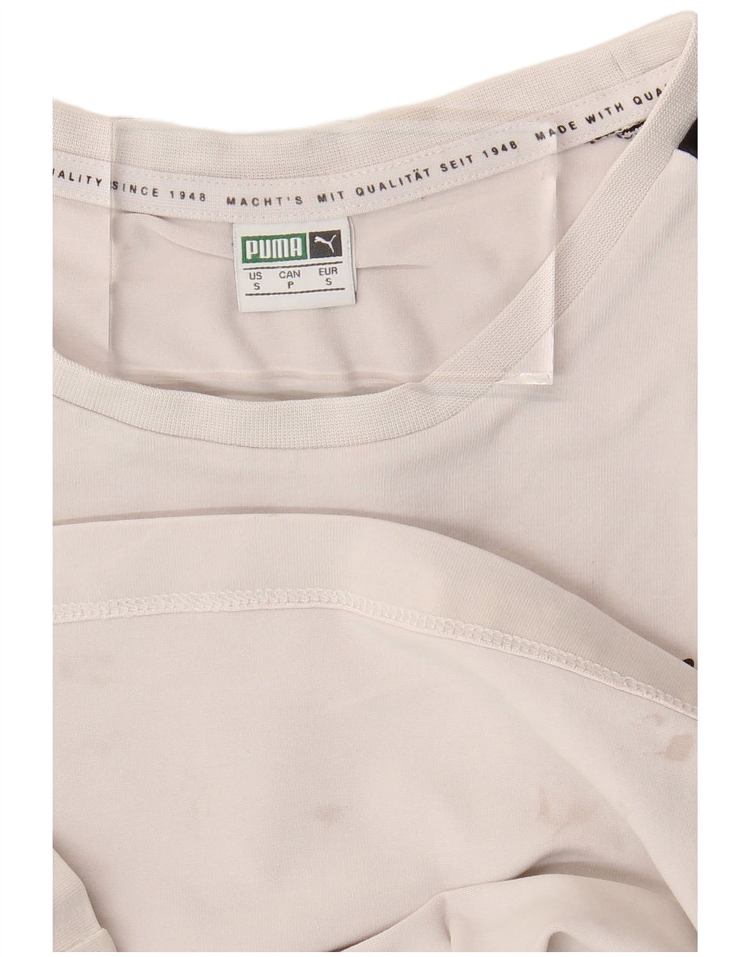 PUMA Crop T-shirt top til kvinder DK 10 Small White Colourblock