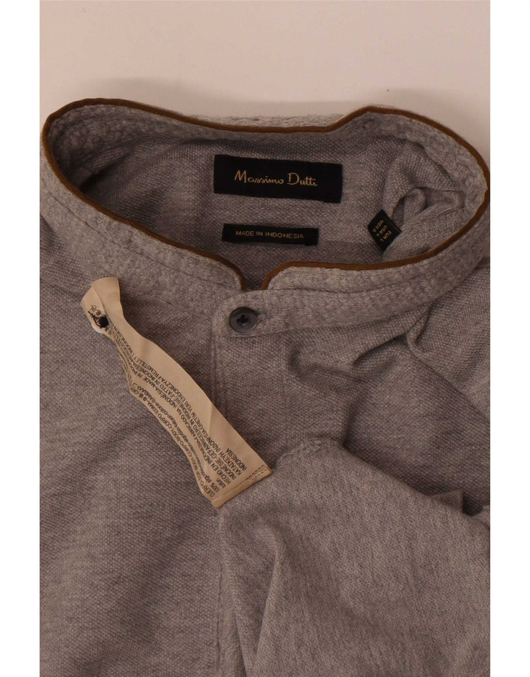 Massimo Dutti Herre Polo Shirt Stor Grå Bomuld